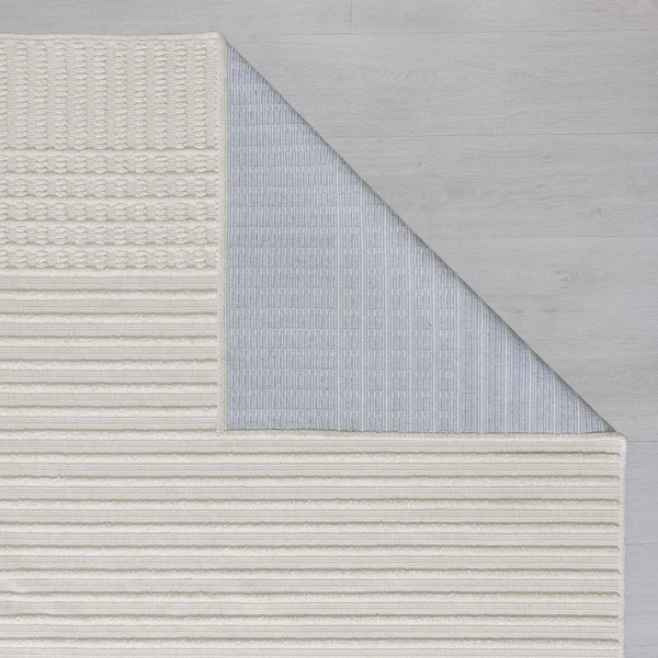 Kurzflorteppich Elton Stripe - Polypropylen / Chenille - Waschbar - Ivory - 160 x 240 cm - Image 3
