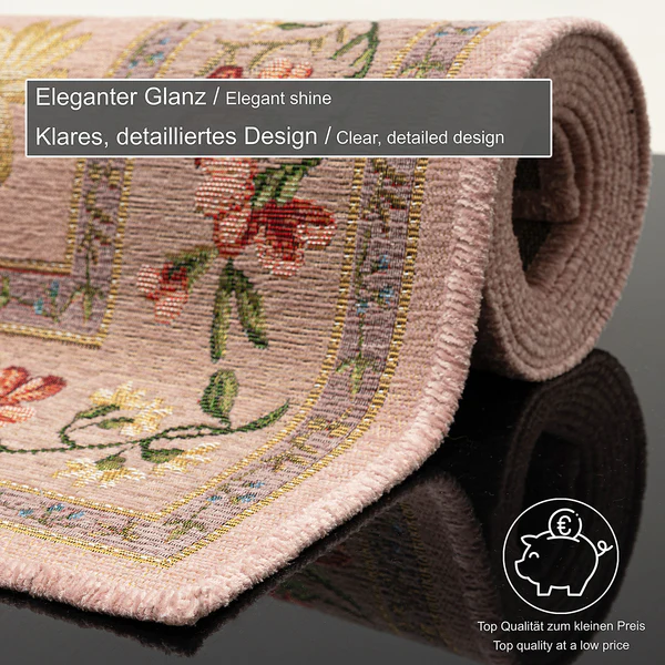 Kurzflorteppich Flomi Sagrini - Mischgewebe - Rosa - 70 x 120 cm - Image 3