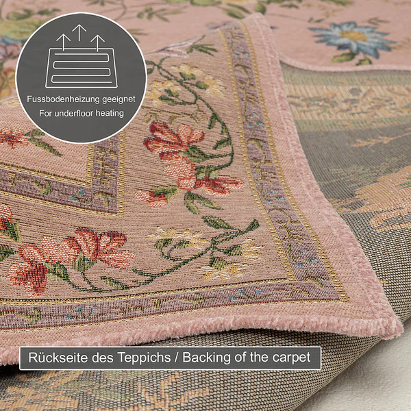 Kurzflorteppich Flomi Sagrini - Mischgewebe - Rosa - 70 x 120 cm - Image 4