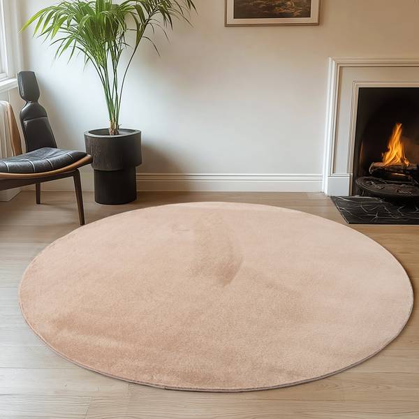 Kurzflorteppich Joy 1400 rund - Filz / Polypropylen - Beige - Durchmesser: 120 cm - Image 2