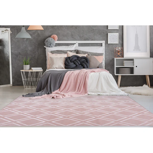 Kurzflorteppich Monroe 300 - Kunstfaser - Rosa - 80 x 150 cm - Image 2