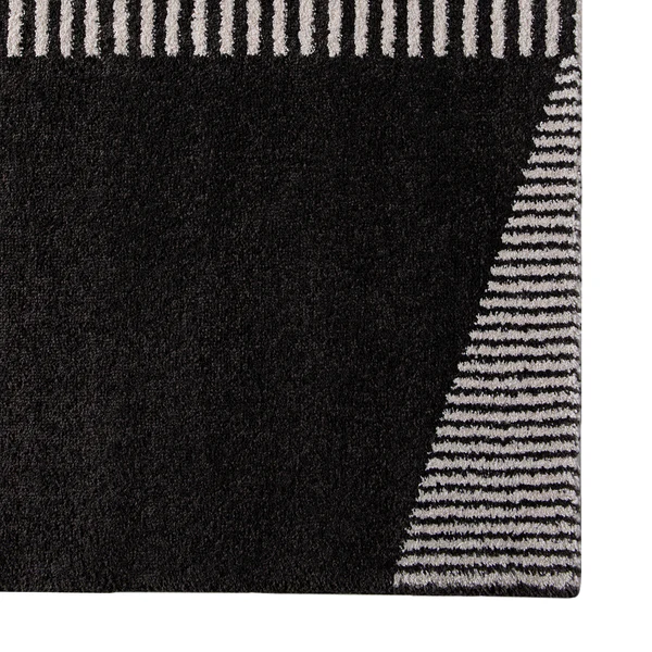 Kurzflorteppich Salzgitter - Kunstfaser - Schwarz / Safran - Grau / Gelb - 160 x 230 cm - Image 7