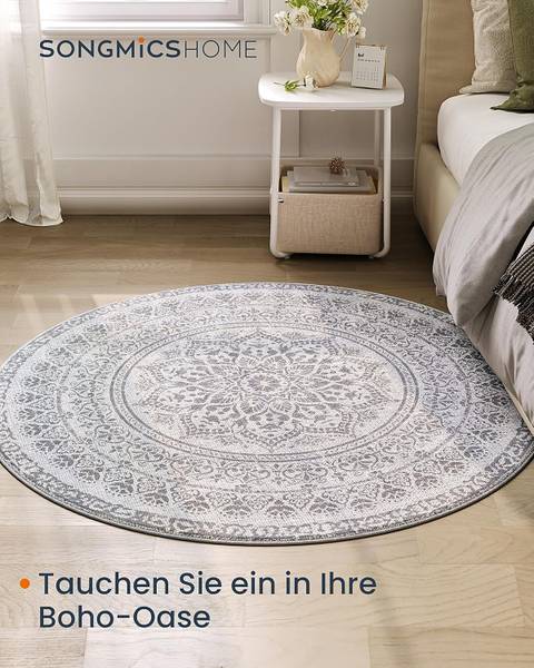 Kurzflorteppich Targo Rund - Taubengrau - Durchmesser: 120 cm - Image 5