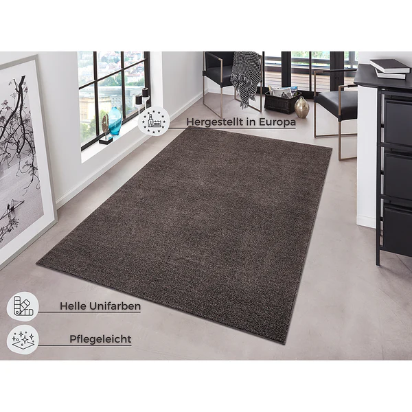 Kurzflorteppiche Pure - Mischgewebe - Anthrazit - 80 x 150 cm - Image 8