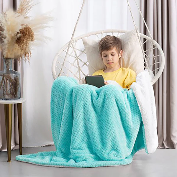 Kuscheldecke Leepy - Polyester - Türkis - 130 x 180 cm - Image 2