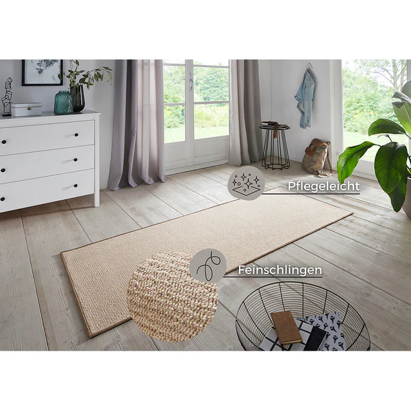 Läufer Bouclé - Kunstfaser - Beige - 80 x 200 cm - Image 4