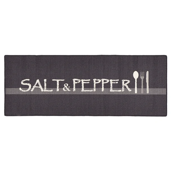 Läufer Salt & Pepper - Kunstfaser - Schwarz