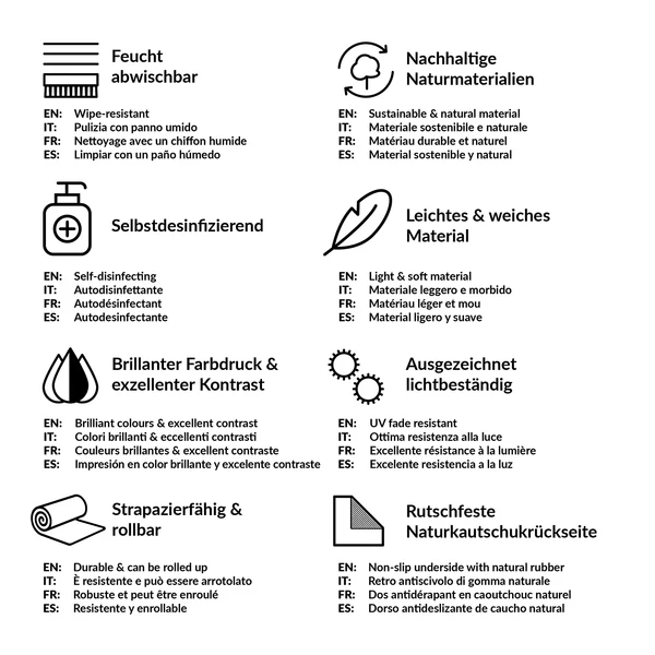Läufer/Yogamatte gedrehtes Schachbrett - Oberfläche: Kork / Unterseite: Naturkautschuk - Schwarz / Weiß - Image 7
