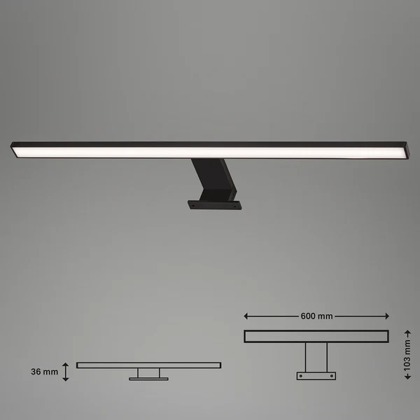 LED-Badleuchte Dun - Polycarbonat / Eisen - 1-flammig - Breite: 60 cm - Image 4
