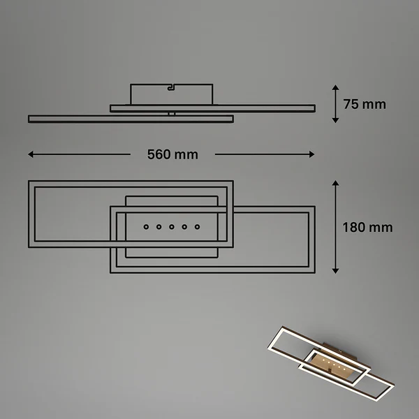 LED-Deckenleuchte Arruda - Aluminium / Polypropylen - Gold - Image 7