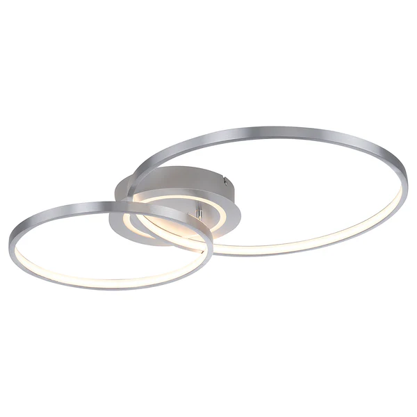 LED-Deckenleuchte Asmina - Eisen / Aluminium - 2-flammig - Silber