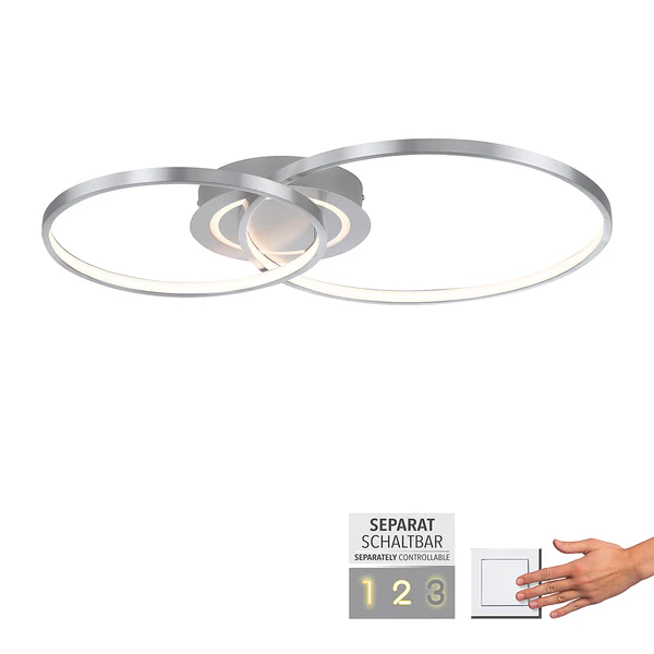 LED-Deckenleuchte Asmina - Eisen / Aluminium - 2-flammig - Silber - Image 10