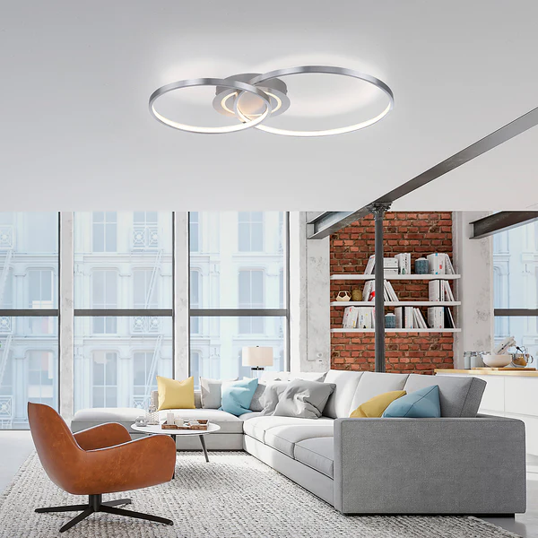 LED-Deckenleuchte Asmina - Eisen / Aluminium - 2-flammig - Silber - Image 2
