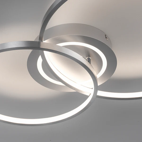 LED-Deckenleuchte Asmina - Eisen / Aluminium - 2-flammig - Silber - Image 6