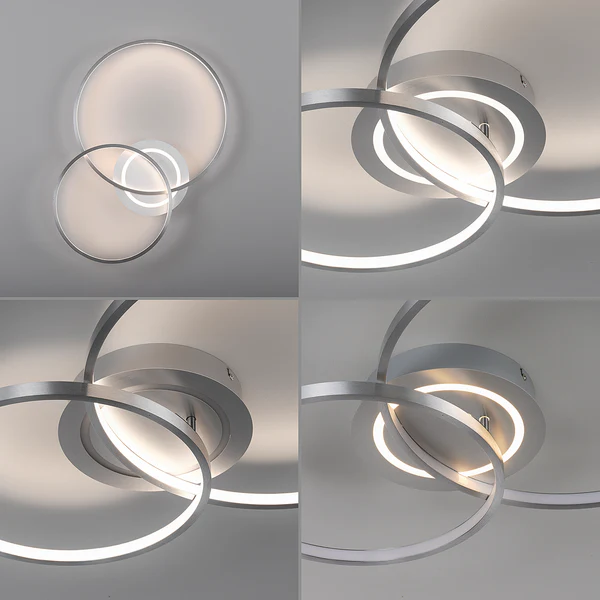 LED-Deckenleuchte Asmina - Eisen / Aluminium - 2-flammig - Silber - Image 8