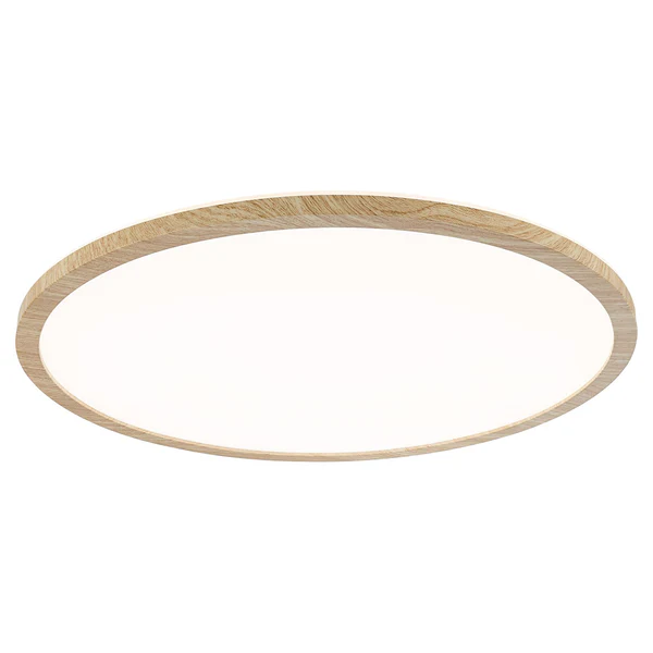 LED-Deckenleuchte Atria Shine Rund Oak - Kunststoff / Eiche Optik - Braun - 1-flammig - Durchmesser: 42 cm - Warmweiß