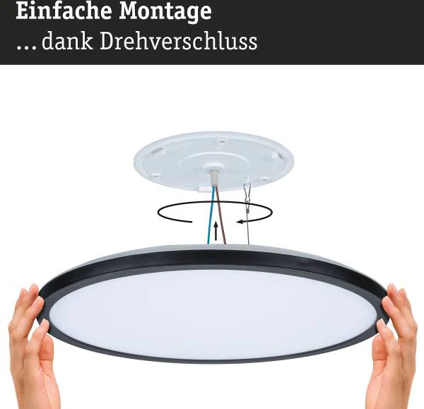 LED-Deckenleuchte Atria Shine WS Rund - Kunststoff - Schwarz - Image 9