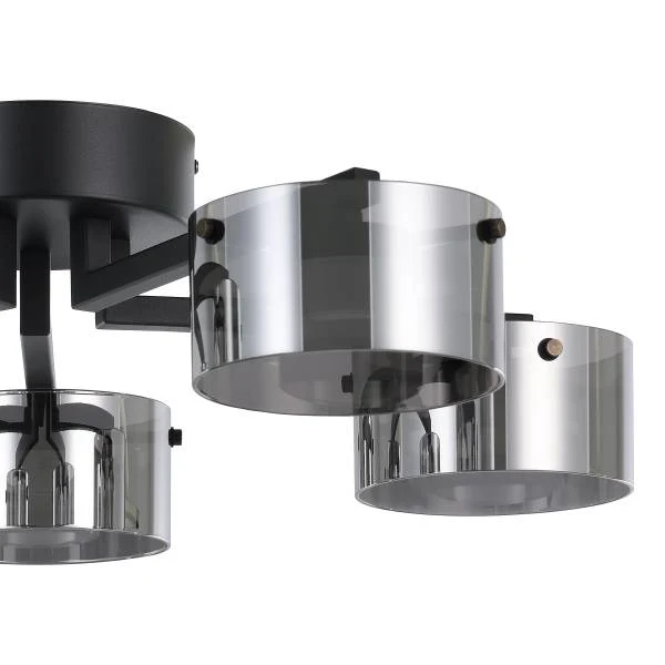 LED-Deckenleuchte Copillos - Stahl / Rauchglas - Schwarz - 5-flammig - Image 7