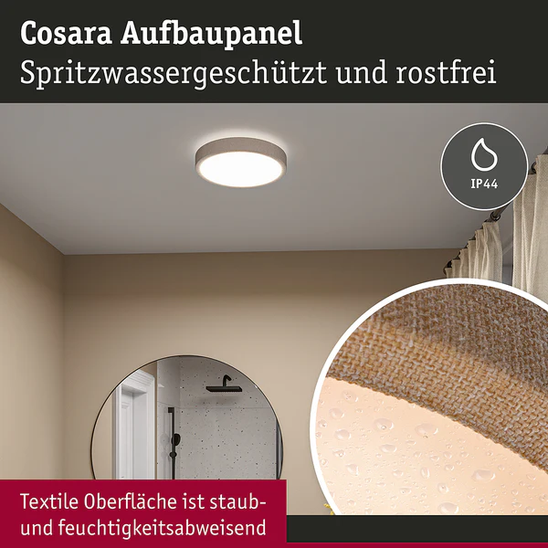 LED-Deckenleuchte Cosara Typ B - Kunststoff / Textil - Beige - 1-flammig - Beige - Image 8
