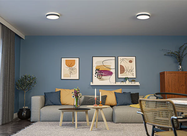 LED-Deckenleuchte Cosara Typ B - Kunststoff / Textil - Grau - 1-flammig - Grau - Image 3