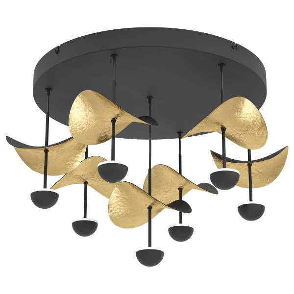 LED-Deckenleuchte Dracera - Stahl - Schwarz / Gold - 7-flammig - Image 4