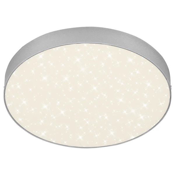 LED-Deckenleuchte Flame Star I - Polycarbonat / Eisen - 1-flammig - Silber - Durchmesser: 29 cm
