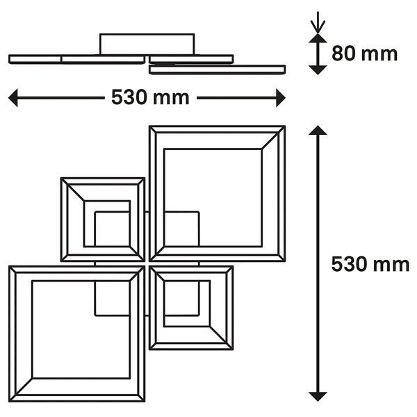 LED-Deckenleuchte Frame XI - Nylon / Eisen - 2-flammig - Image 9
