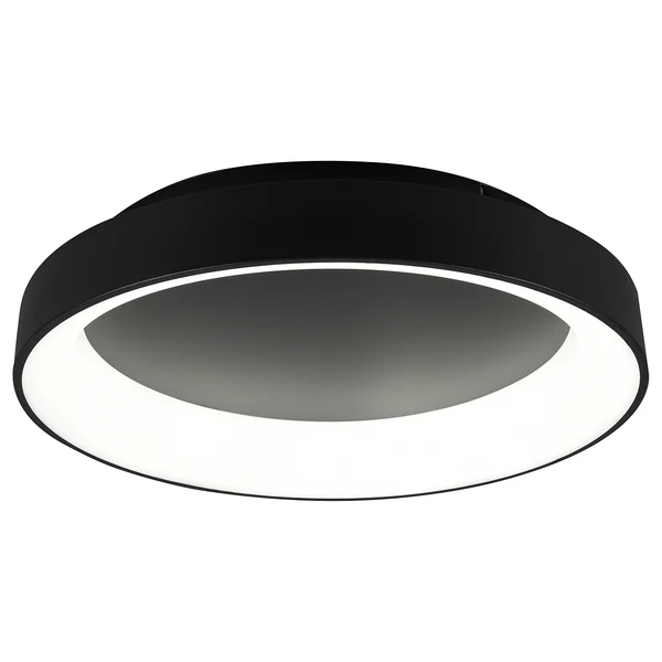 LED-Deckenleuchte Girona - Polyacryl / Eisen - 1-flammig - Schwarz - Durchmesser: 60 cm