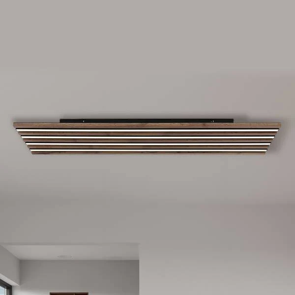 LED-Deckenleuchte Hayden rechteckig - Acrylglas / Eisen - 1-flammig - Breite: 120 cm