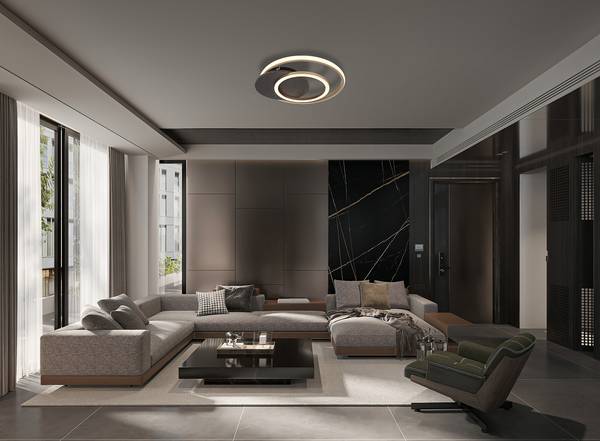 LED-Deckenleuchte Julio - Acrylglas - 1-flammig - Grau - Image 2