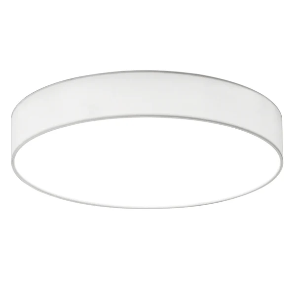 LED-Deckenleuchte Lugano I - Mischgewebe / Nickel - 1-flammig - Weiß - Durchmesser: 40 cm