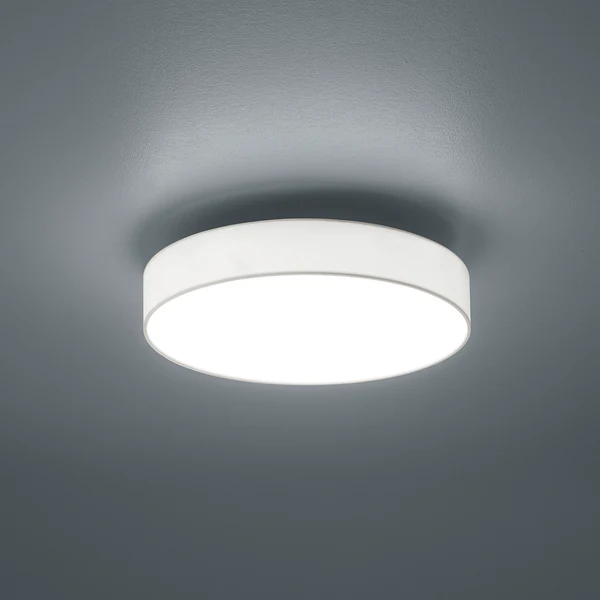LED-Deckenleuchte Lugano I - Mischgewebe / Nickel - 1-flammig - Weiß - Durchmesser: 40 cm - Image 3