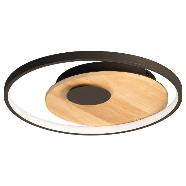 LED-Deckenleuchte Marit - Eisen, lackiert<br>Eiche Massiv - Schwarz - 1-flammig
