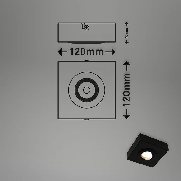 LED-Deckenleuchte Morco 1-flammig - Aluminium - Schwarz - Image 8