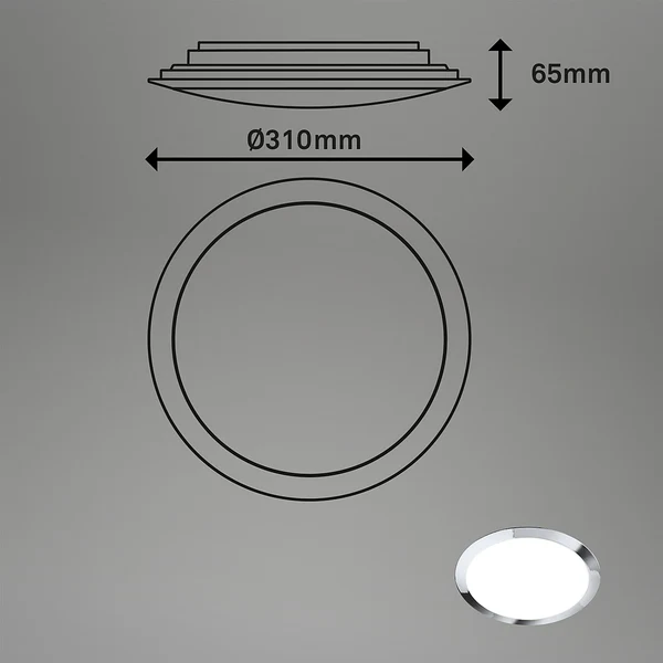 LED-Deckenleuchte Pevide - Polypropylen - 1-flammig - Chrom - Image 5