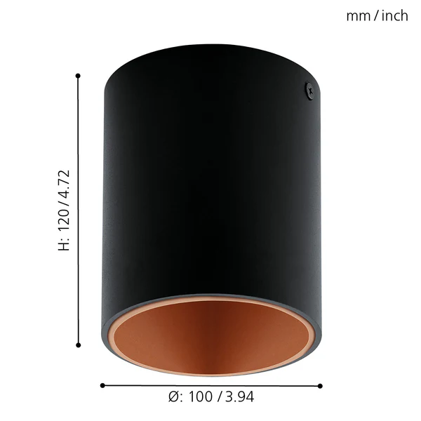 LED-Deckenleuchte Polasso V - Aluminium / Kunststoff - 1-flammig - Schwarz / Kupfer - Image 3