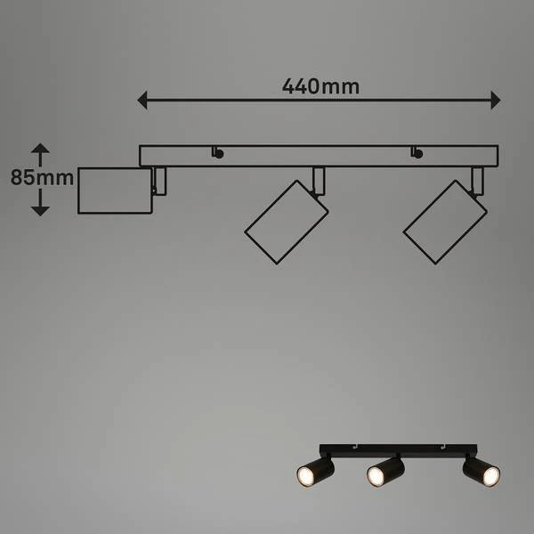 LED Deckenleuchte Spot - Schwarz - Flammenanzahl: 3 - Image 5