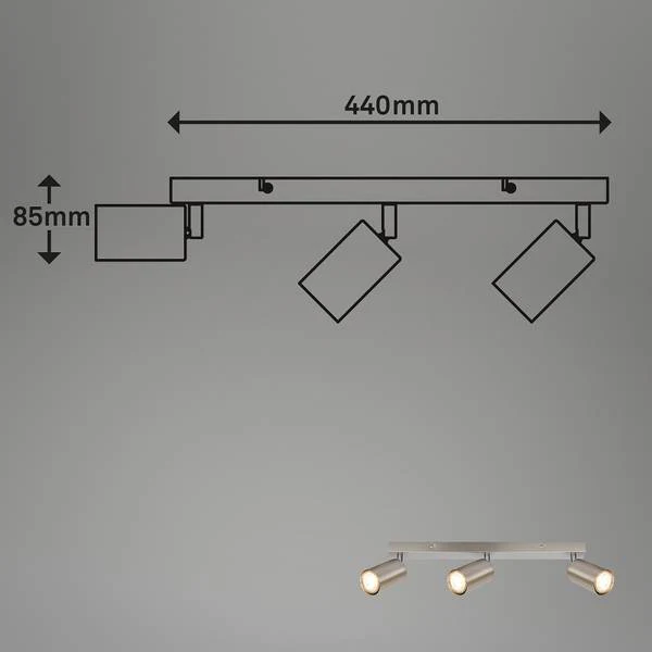 LED Deckenleuchte Spot Tib - Silber - Flammenanzahl: 3 - Image 5