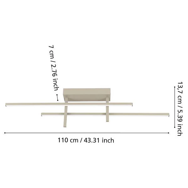 LED-Deckenleuchte Trepiliano - Aluminium - 1-flammig - Sand - Image 6
