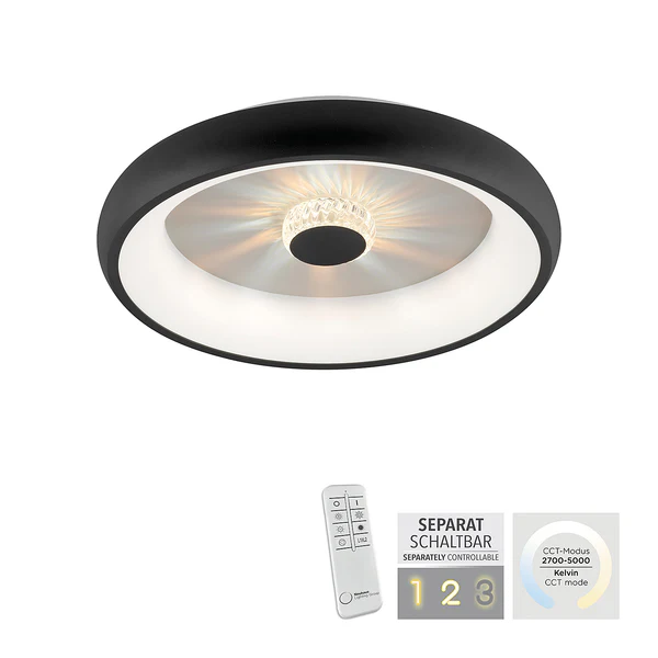 LED-Deckenleuchte Vertigo Typ B - Eisen - 1-flammig - Schwarz - Image 10