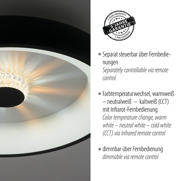 LED-Deckenleuchte Vertigo Typ B - Eisen - 1-flammig - Schwarz - Image 15