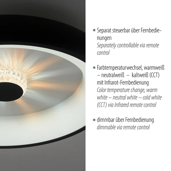 LED-Deckenleuchte Vertigo Typ B - Eisen - 1-flammig - Schwarz - Image 16