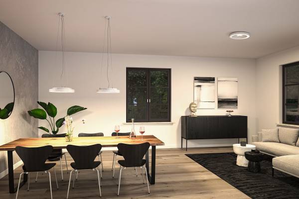 LED-Deckenleuchte Volea - Kunststoff - 1-flammig - Weiß / Silber - Durchmesser: 40 cm - Image 3