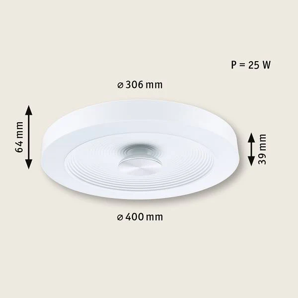 LED-Deckenleuchte Volea - Kunststoff - 1-flammig - Weiß / Silber - Durchmesser: 40 cm - Image 7