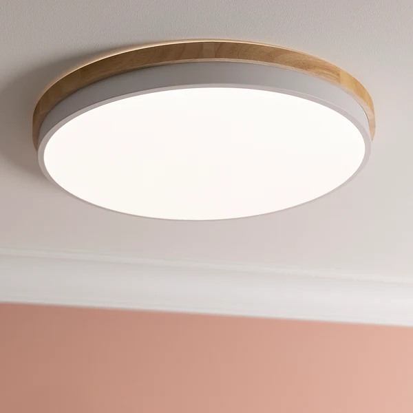 LED-Deckenleuchten Baarlo Typ B - Gummibaum massiv / Eisen - 1-flammig - Durchmesser: 50 cm