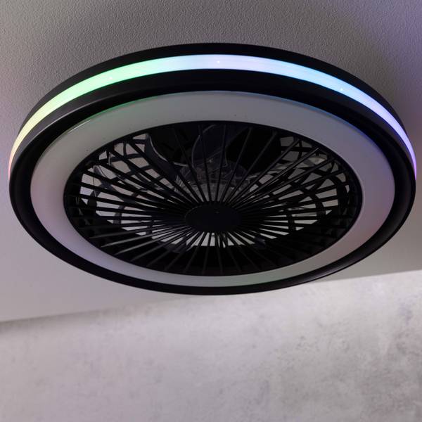 LED-Deckenventilator Palmero - Eisen / Kunststoff - Schwarz - 1-flammig - Image 5