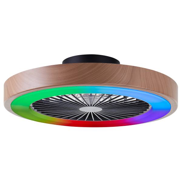 LED-Deckenventilator Slimline - Eisen / Kunststoff - 1-flammig - Braun - Image 2