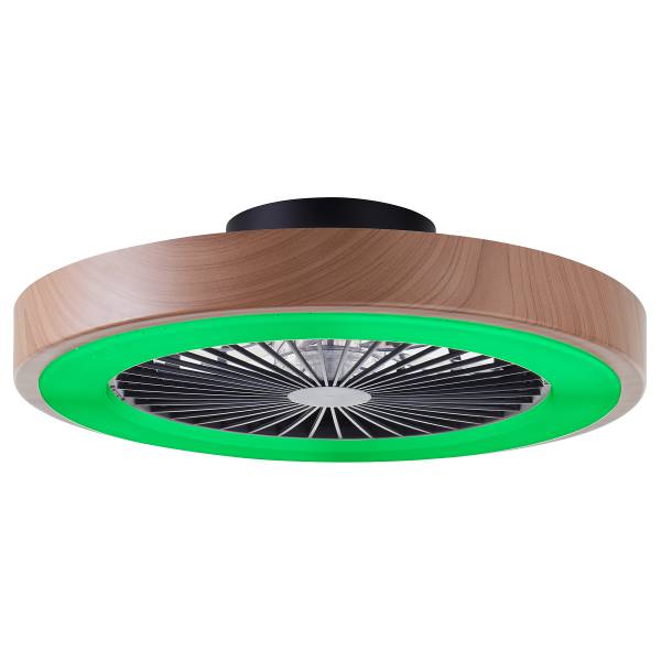 LED-Deckenventilator Slimline - Eisen / Kunststoff - 1-flammig - Braun - Image 9