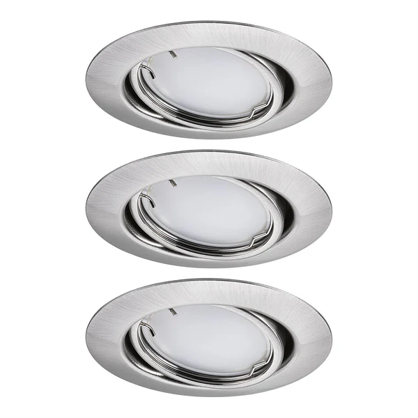 LED-Einbauleuchte Coin 3er-Set Dimmbar - Metall - Grau - 1-flammig - Grau - Image 3