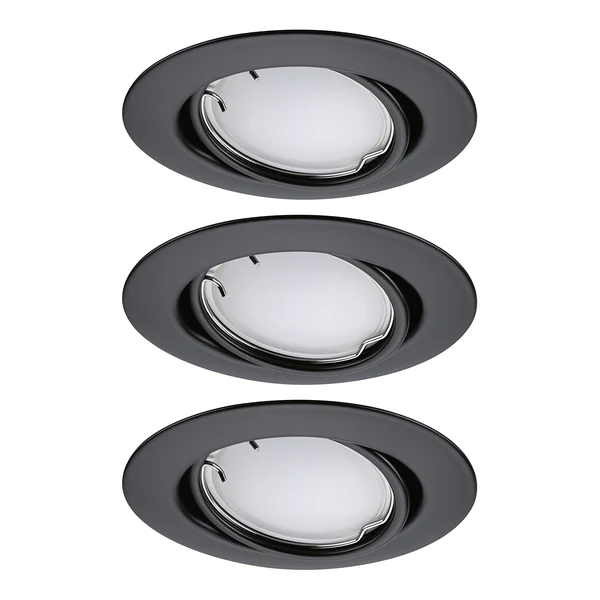 LED-Einbauleuchte Coin 3er-Set RGBW - Metall - Schwarz - 1-flammig - Schwarz - Image 3